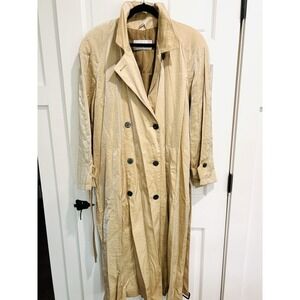 Vintage Jones New York Iridescent/ Shimmery Tan Trench‎ Coat STUNNING!! 2XL